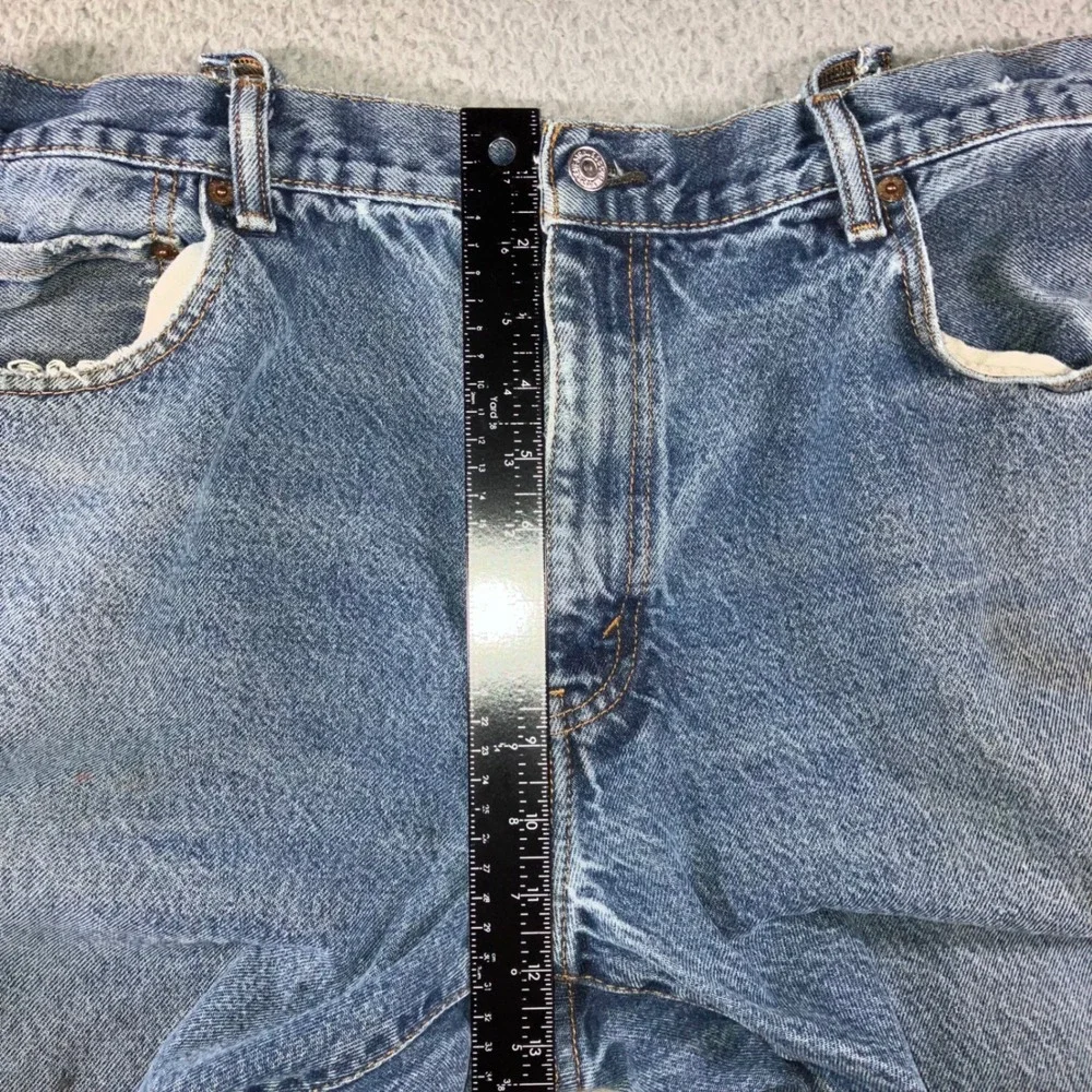 Vtg Levi's 517 Bootcut Jeans Mens 36x32 Blue Distressed Thrashed Punk Grunge Y2K